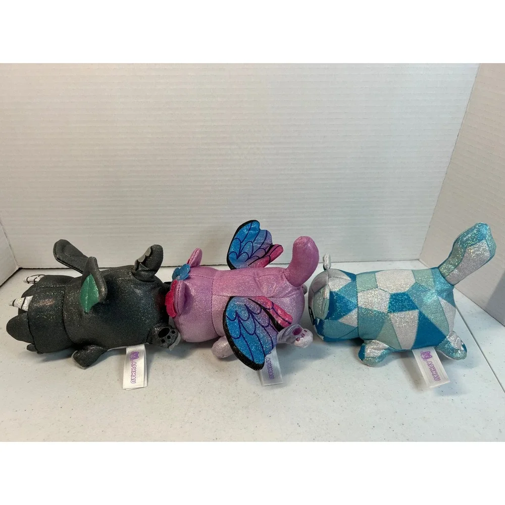 Aphmau MeeMeows Mystery Plush Lot of 3 Dragon Fairy Diamond Cat Glitter Toy 6in